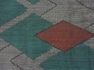 アンティーク　色紙模様織出し本場泥大島紬道中着